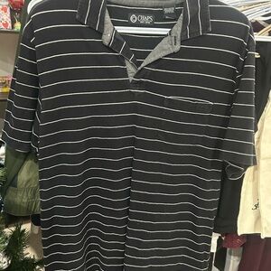 Men’s Outfit Chaps Black and White Striped Polo Shirt & Eddie Bower Short
